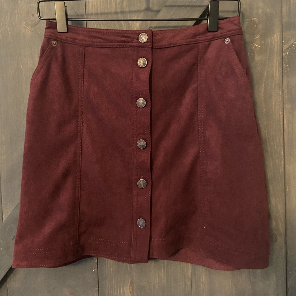 Suede mini skirt